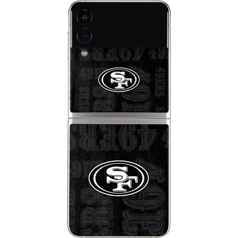 NFL San Franciso 49ers Black & White Galaxy Z Flip4 5G Skin